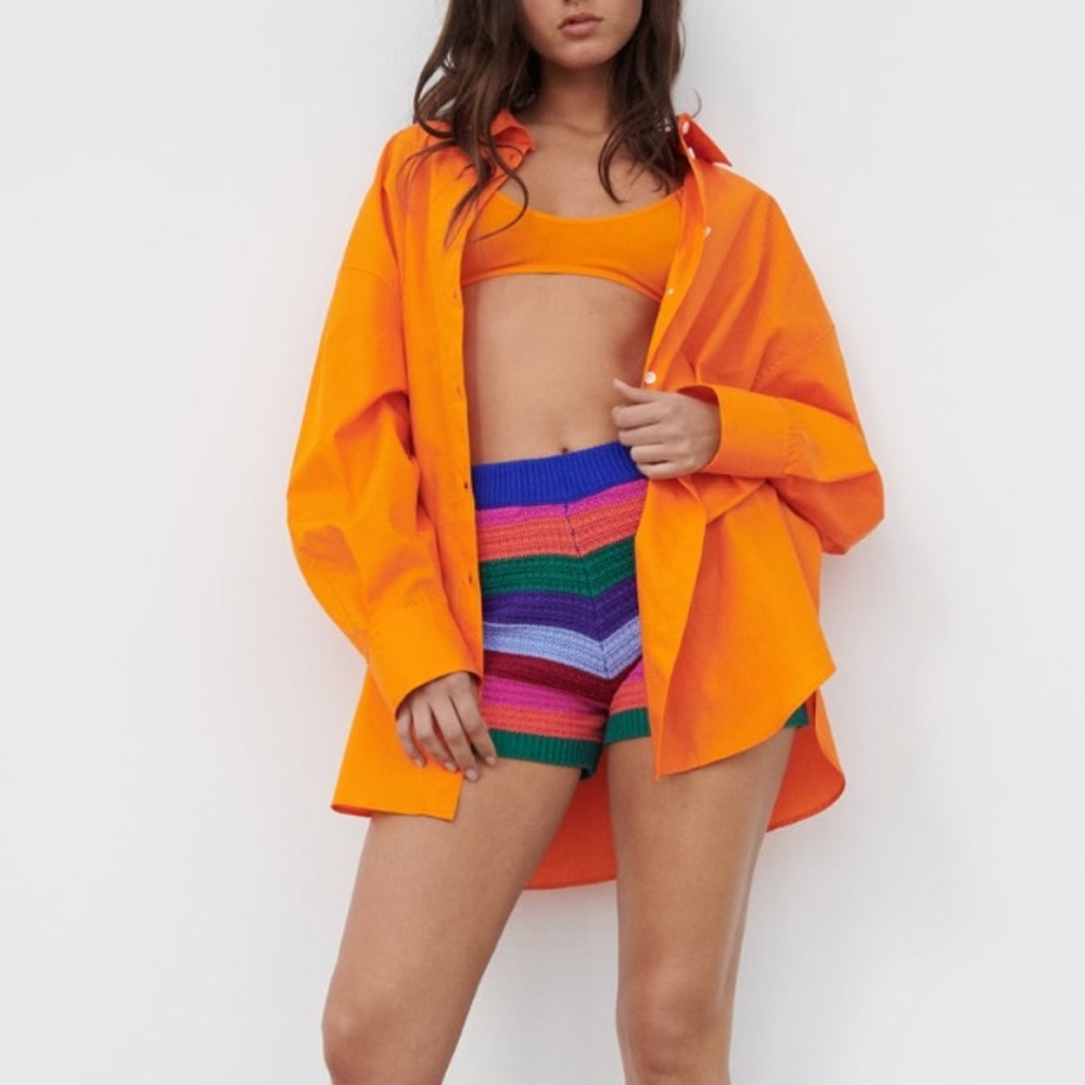 NWT Zara oversized poplin button down shirt